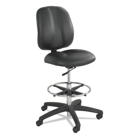 Safco Black Chair, 26" L 54" H, Armless, Vinyl Seat 7084BL